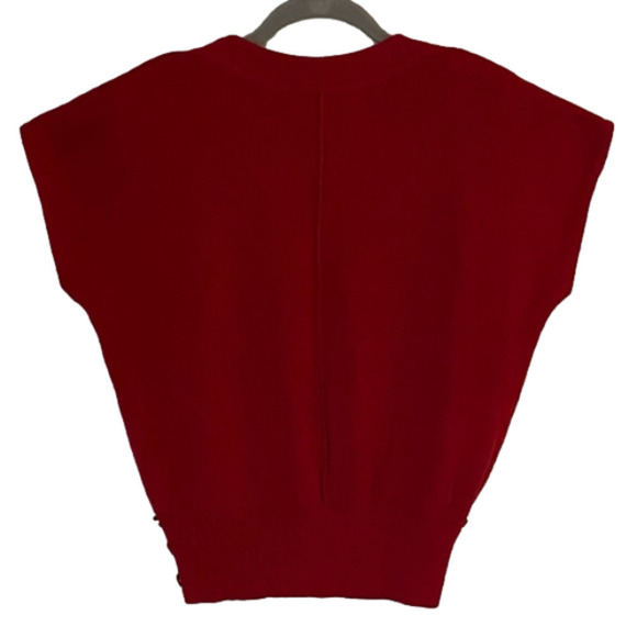 CHAUS PETITES Vintage Sweater Vest Sleeveless Cranberry Red Women Size M - Picture 2 of 9